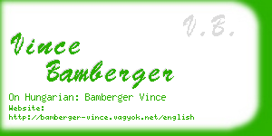 vince bamberger business card